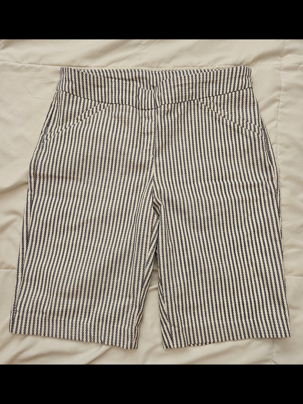 Briggs New York Navy and White Striped Bermudas